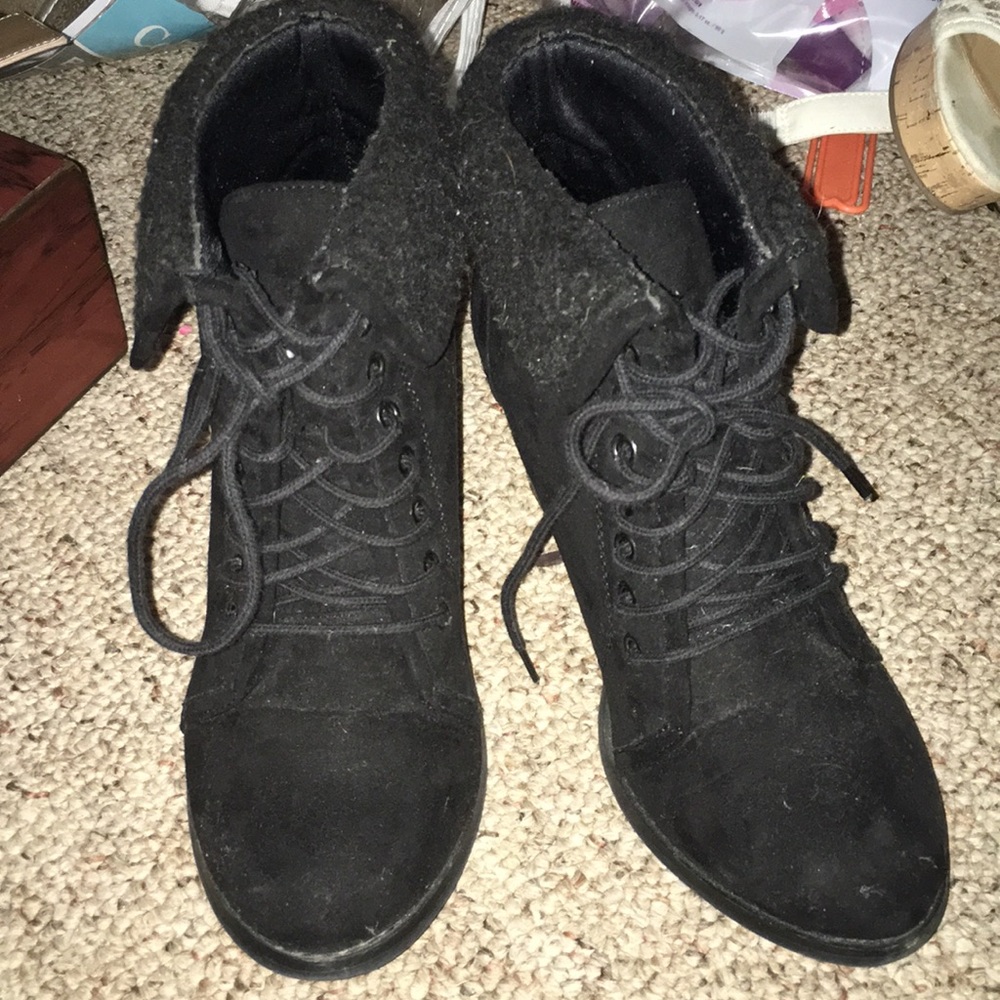 Wet Seal Black Booties